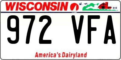 WI license plate 972VFA