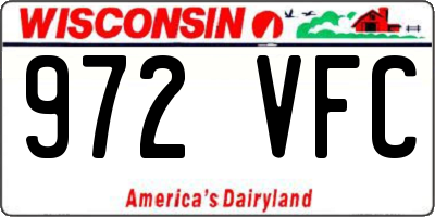 WI license plate 972VFC