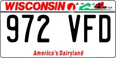 WI license plate 972VFD