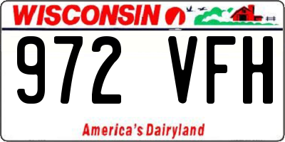 WI license plate 972VFH