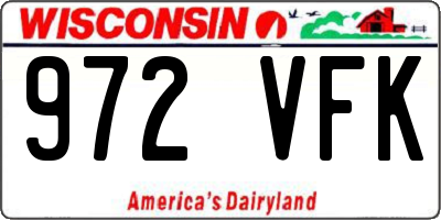WI license plate 972VFK