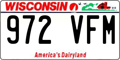 WI license plate 972VFM