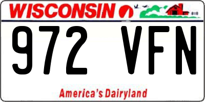 WI license plate 972VFN