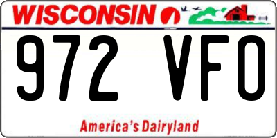 WI license plate 972VFO