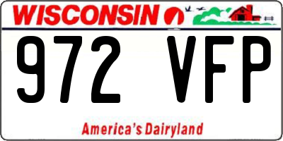 WI license plate 972VFP