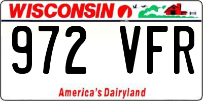 WI license plate 972VFR
