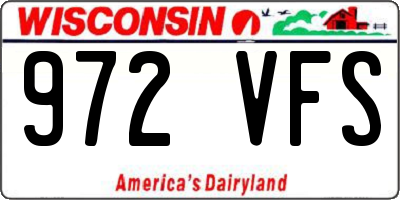 WI license plate 972VFS