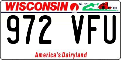 WI license plate 972VFU