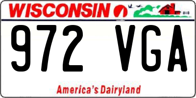WI license plate 972VGA