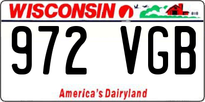 WI license plate 972VGB