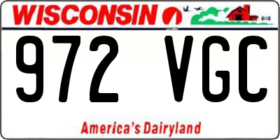 WI license plate 972VGC