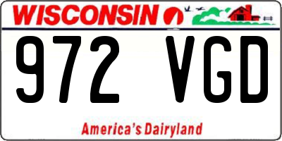 WI license plate 972VGD