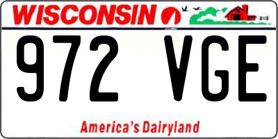 WI license plate 972VGE