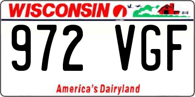 WI license plate 972VGF