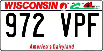 WI license plate 972VPF