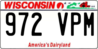 WI license plate 972VPM