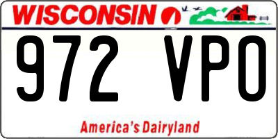 WI license plate 972VPO