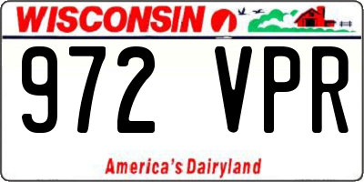 WI license plate 972VPR