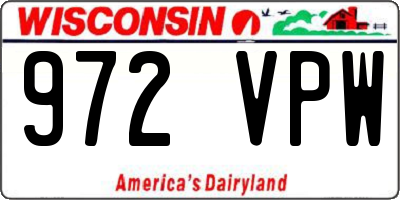 WI license plate 972VPW