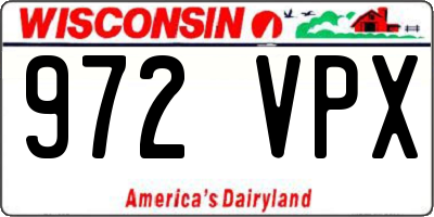 WI license plate 972VPX