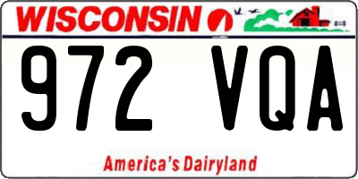 WI license plate 972VQA