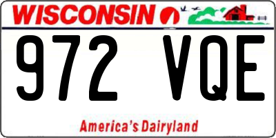 WI license plate 972VQE