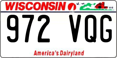 WI license plate 972VQG