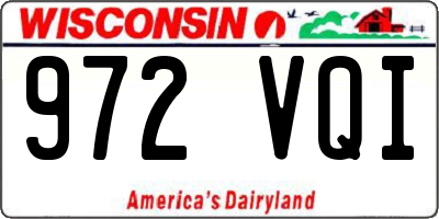 WI license plate 972VQI