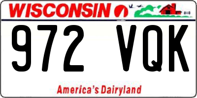WI license plate 972VQK