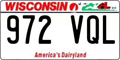 WI license plate 972VQL