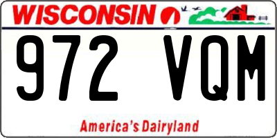 WI license plate 972VQM