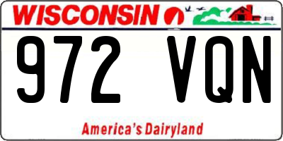 WI license plate 972VQN