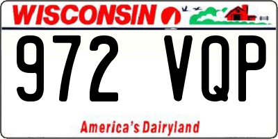 WI license plate 972VQP