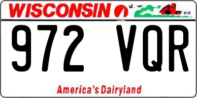 WI license plate 972VQR