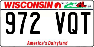 WI license plate 972VQT