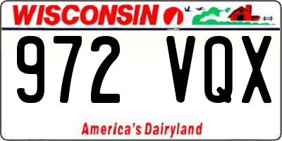 WI license plate 972VQX