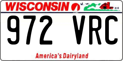 WI license plate 972VRC
