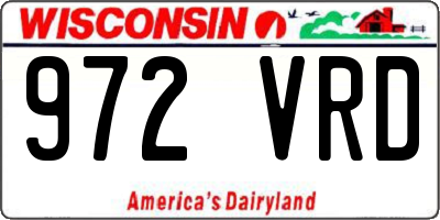 WI license plate 972VRD