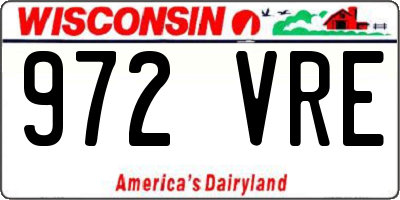 WI license plate 972VRE