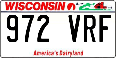 WI license plate 972VRF