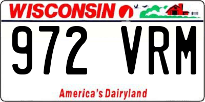 WI license plate 972VRM