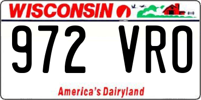 WI license plate 972VRO