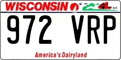WI license plate 972VRP