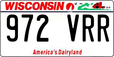 WI license plate 972VRR