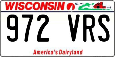 WI license plate 972VRS