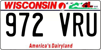 WI license plate 972VRU