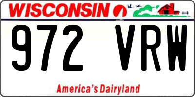 WI license plate 972VRW