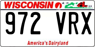 WI license plate 972VRX
