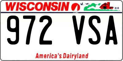 WI license plate 972VSA