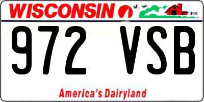 WI license plate 972VSB